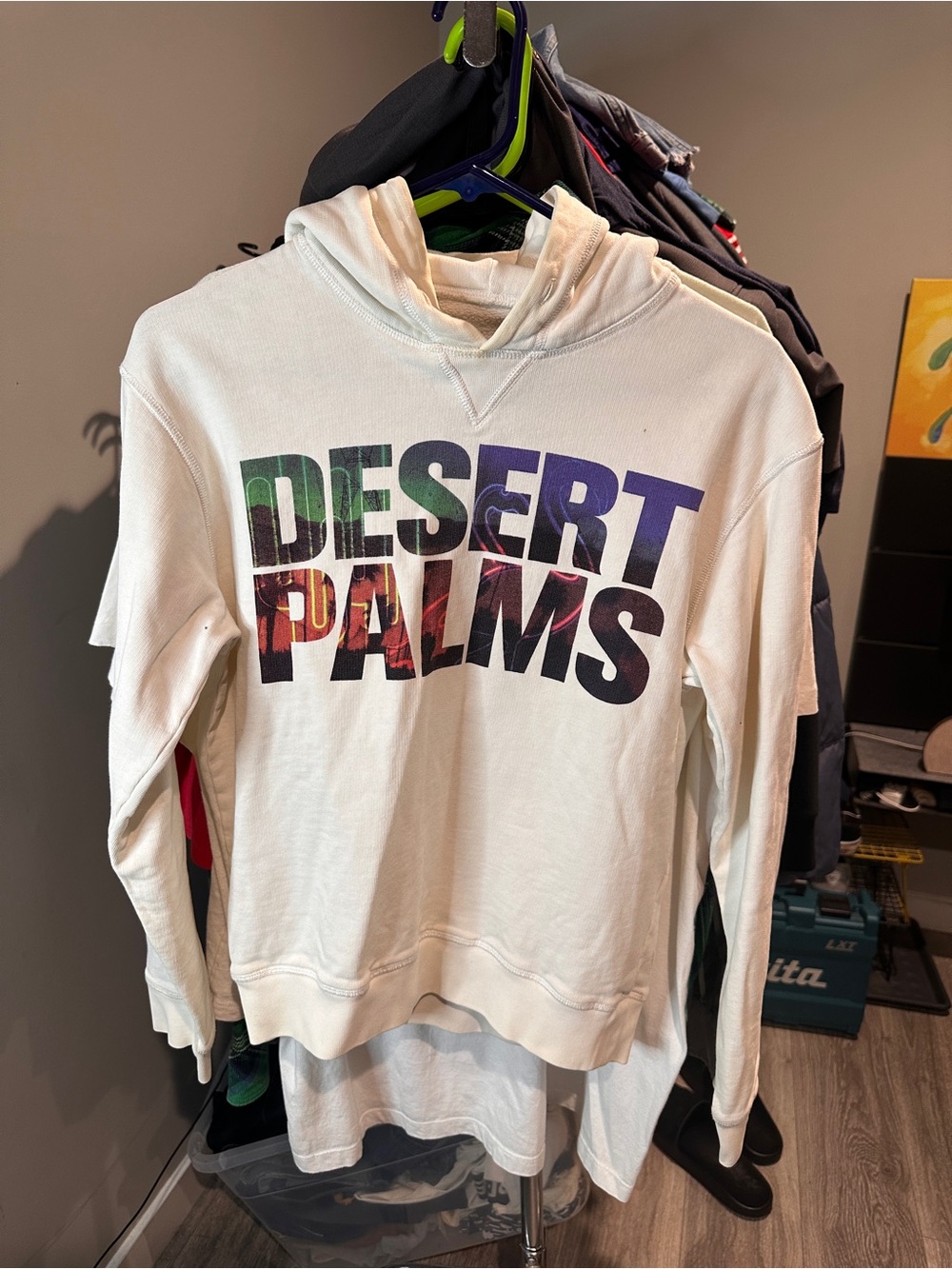 Dsquared2 Men’s Desert Palms Hoodie Sweatshirt Size Medium Pre-Owned White